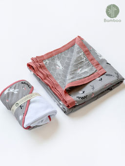 Cocoon Care - Bamboo Rabbit Farm Bamboo Muslin Blanket & Hooded Towel
