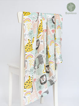 Cocoon Care - Jungle Safari Print Bamboo Muslin Swaddle Blanket for Babies