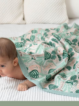 Cocoon Care - Plants Lover Print Bamboo Muslin Swaddle Blanket for Babies