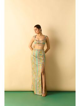 Gopi Vaid - Women Multi Colour Kashvi Slit Top With Skirt