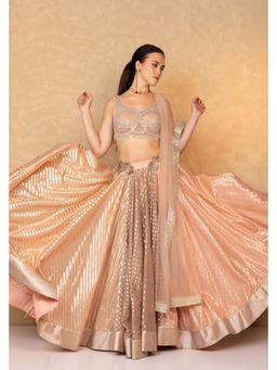 RCKC Aurum - Women Rose Pink Royal Banarasi Brocade Lehenga With Blouse And Dupatta