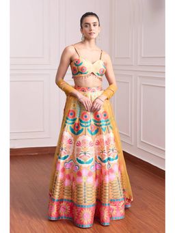RCKC Aurum - Women Mustard Whimsical Marigold Muse Lehenga With Blouse And Dupatta