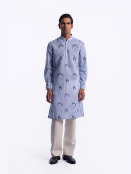 Rohit Bal - Blue Digital Print Kurta