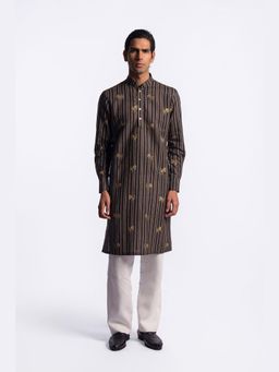 Rohit Bal - Indigo Digital Print Mens Kurta