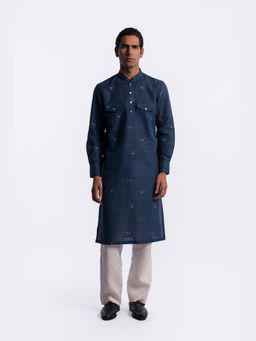 Rohit Bal - Indigo Digital Print Kurta