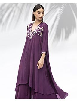 MANDIRA WIRK - Women Jade Purple Tunic With Sharara