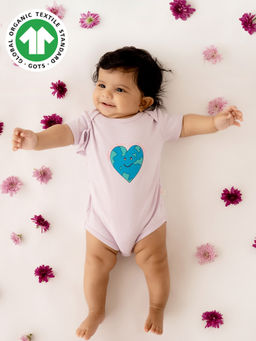 Greendigo - Organic Cotton Lavender Printed Bodysuit for Babies