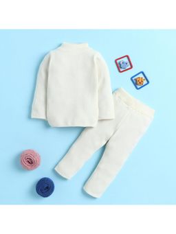 Yellow Apple - Unisex Baby Skivvy Soft Stretch Co-ord Set-White
