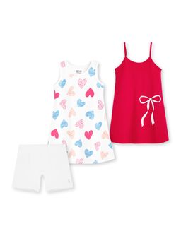 Plan B - Multi-Color Girls Cotton Dresses with Inner Shorts