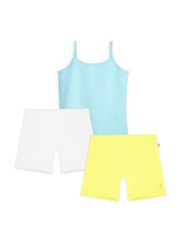 Plan B - Multi-Color Girls Inner Shorts and Camisole (Pack of 3)