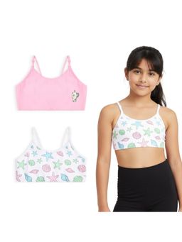 Plan B - Multi-Color Cotton Pre-Teen Girls Training Bras (Pack of 2)