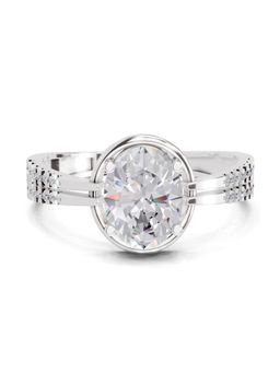 Sparkles - Lab Grown Diamond 1.39 Ct Celeste Oval Promise Ring 14K White Gold IGI Certified