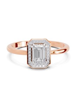 Sparkles - Lab Grown Diamond 0.68 Ct Emerald Cut Ring 14K Rose Gold IGI Certified
