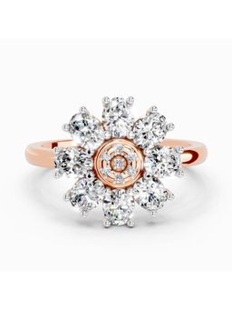 Sparkles - Lab Grown Diamond 1.63 Ct Daisy Royale Promise Ring 14K Rose Gold IGI Certified