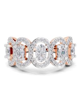 Sparkles - Lab Grown Diamond 2.16 Ct Eternal Oval Promise Ring 14K Rose Gold IGI Certified