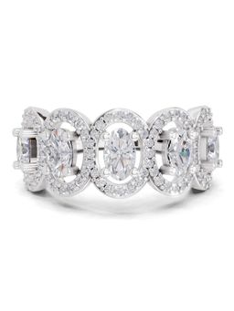 Sparkles - Lab Grown Diamond 2.16 Ct Eternal Oval Promise Ring 14K White Gold IGI Certified