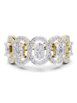 Sparkles - Lab Grown Diamond 2.16 Ct Eternal Oval Promise Ring 14K Yellow Gold IGI Certified
