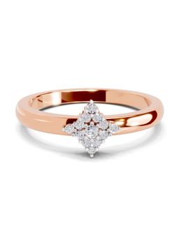 Sparkles - Lab Grown Diamond 0.12 Ct Kite Cluster Promise Ring 14K Rose Gold IGI Certified