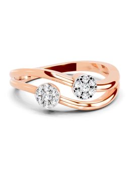 Sparkles - Lab Grown Diamond 0.07 Ct Twin Bloom Promise Ring 14K Rose Gold IGI Certified