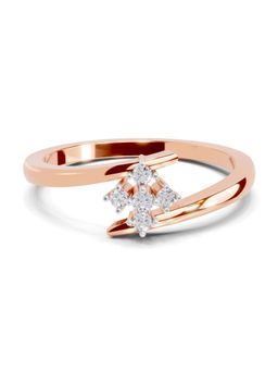 Sparkles - Lab Grown Diamond 0.07 Ct Celeste Petal Promise Ring 14K Rose Gold IGI Certified