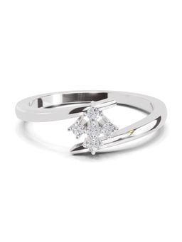 Sparkles - Lab Grown Diamond 0.07 Ct Celeste Petal Promise Ring 14K White Gold IGI Certified