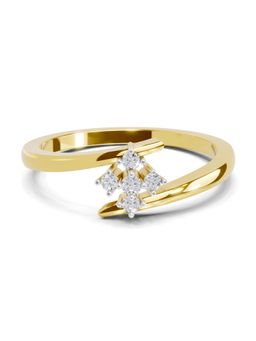 Sparkles - Lab Grown Diamond 0.07 Ct Celeste Petal Promise Ring 14K Yellow Gold IGI Certified