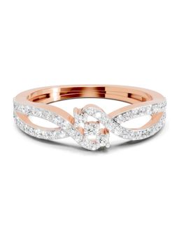 Sparkles - Lab Grown Diamond 0.36 Ct Round Shape Twirl Ring 14K Rose Gold IGI Certified