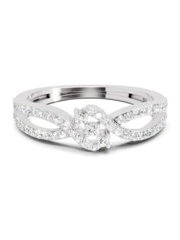 Sparkles - Lab Grown Diamond 0.36 Ct Round Shape Twirl Ring 14K White Gold IGI Certified