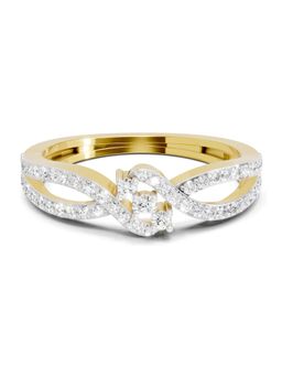 Sparkles - Lab Grown Diamond 0.36 Ct Round Shape Twirl Ring 14K Yellow Gold IGI Certified