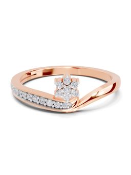 Sparkles - Lab Grown Diamond 0.11 Ct Round Shape Floral Ring 14K Rose Gold IGI Certified