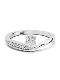 Sparkles - Lab Grown Diamond 0.11 Ct Round Shape Floral Ring 14K White Gold IGI Certified