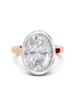 Sparkles - Lab Grown Diamond 1.89 Ct Aurora Oval Promise Ring 14K Rose Gold IGI Certified