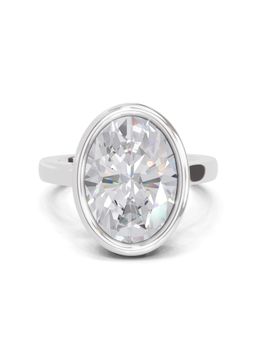 Sparkles - Lab Grown Diamond 1.89 Ct Aurora Oval Promise Ring 14K White Gold IGI Certified