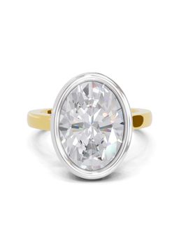 Sparkles - Lab Grown Diamond 1.89 Ct Aurora Oval Promise Ring 14K Yellow Gold IGI Certified