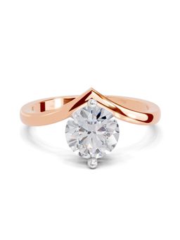 Sparkles - Lab Grown Diamond 1.25 Ct Solara Crown Promise Ring 14K Rose Gold IGI Certified