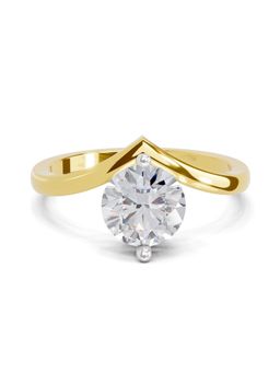 Sparkles - Lab Grown Diamond 1.25 Ct Solara Crown Promise Ring 14K Yellow Gold IGI Certified