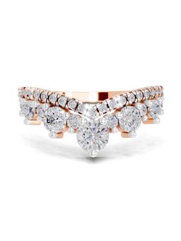 Sparkles - Lab Grown Diamond 0.81 Ct Crownlight Promise Ring 14K Rose Gold IGI Certified