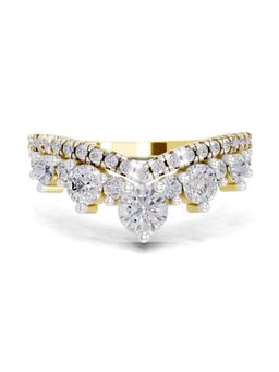 Sparkles - Lab Grown Diamond 0.81 Ct Crownlight Promise Ring 14K Yellow Gold IGI Certified