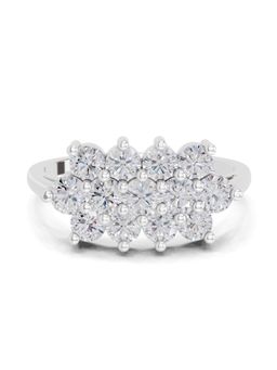 Sparkles - Lab Grown Diamond 1.02 Ct Cluster Bloom Promise Ring 14K White Gold IGI Certified