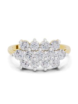Sparkles - Lab Grown Diamond 1.02 Ct Cluster Bloom Promise Ring 14K Yellow Gold IGI Certified