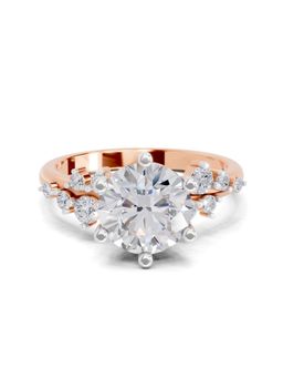 Sparkles - Lab Grown Diamond 1.64 Ct Celestial Bloom Promise Ring 14K Rose Gold IGI Certified