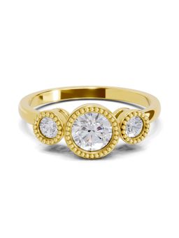 Sparkles - Lab Grown Diamond 0.71 Ct Sovereign Petal Promise Ring 14K Yellow Gold IGI Certified