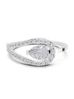 Sparkles - Lab Grown Diamond 0.72 Ct Pearluxe Halo Promise Ring 14K White Gold IGI Certified