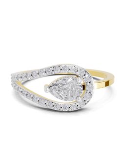 Sparkles - Lab Grown Diamond 0.72 Ct Pearluxe Halo Promise Ring 14K Yellow Gold IGI Certified