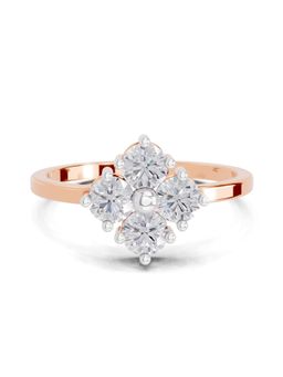 Sparkles - Lab Grown Diamond 0.76 Ct Starflower Promise Ring 14K Rose Gold IGI Certified