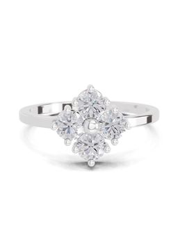 Sparkles - Lab Grown Diamond 0.76 Ct Starflower Promise Ring 14K White Gold IGI Certified