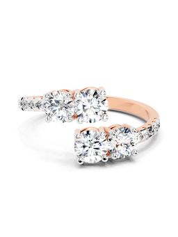 Sparkles - Lab Grown Diamond 0.83 Ct Eternal Embrace Promise Ring 14K Rose Gold IGI Certified