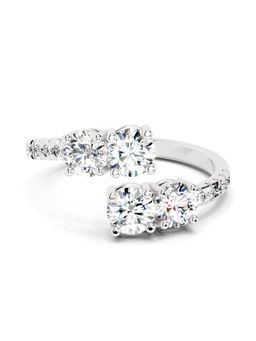 Sparkles - Lab Grown Diamond 0.83 Ct Eternal Embrace Promise Ring 14K White Gold IGI Certified