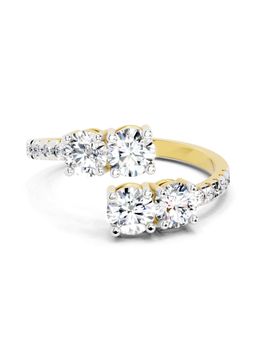 Sparkles - Lab Grown Diamond 0.83 Ct Eternal Embrace Promise Ring 14K Yellow Gold IGI Certified