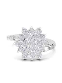 Sparkles - Lab Grown Diamond 0.93 Ct Snowfall Cluster Promise Ring 14K White Gold IGI Certified